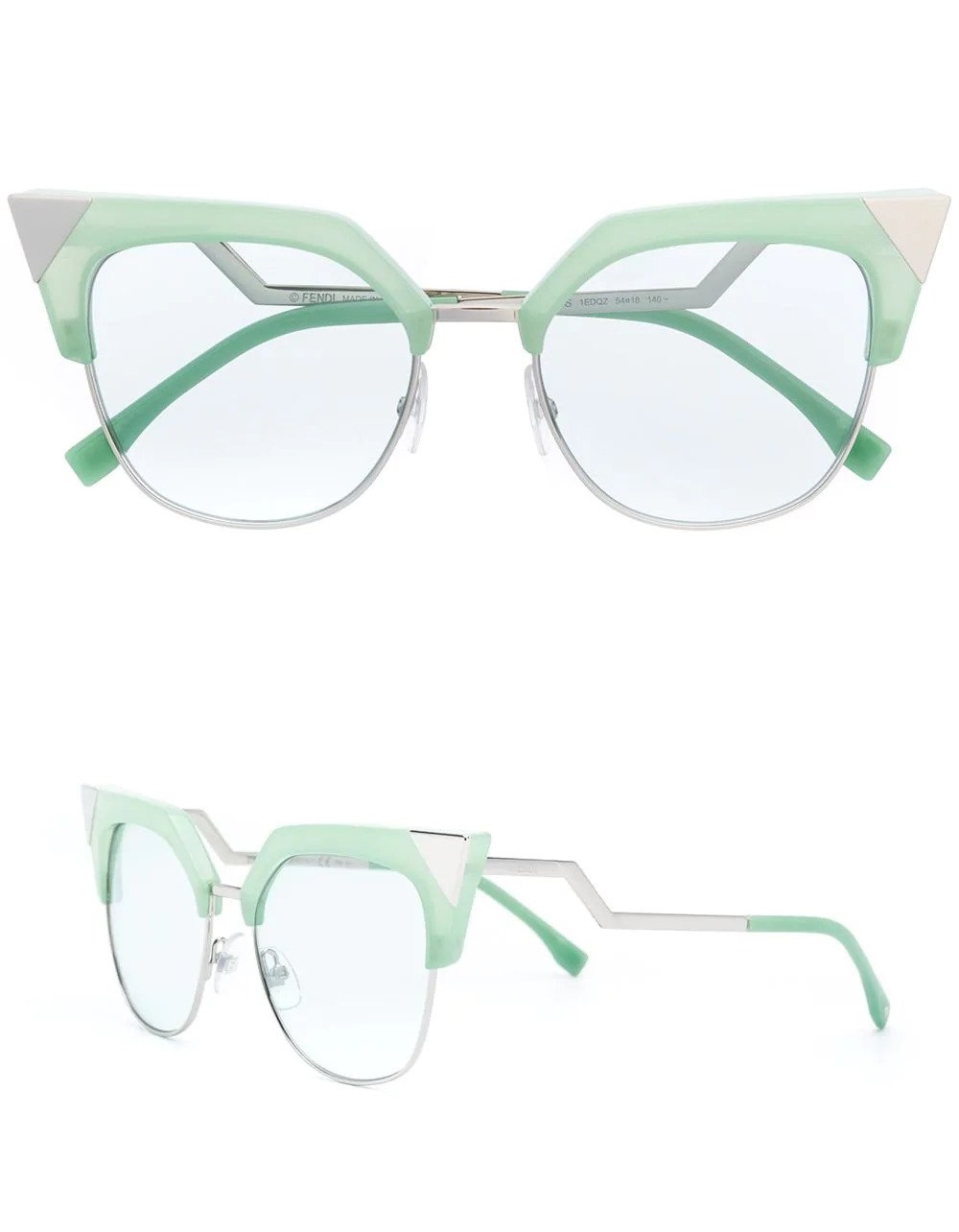 نظارة شمسية خضراء بإطار عين القطة