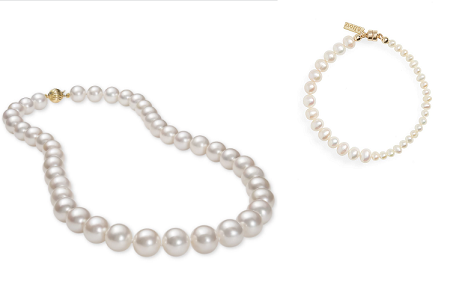 pearl bracelet and necklace