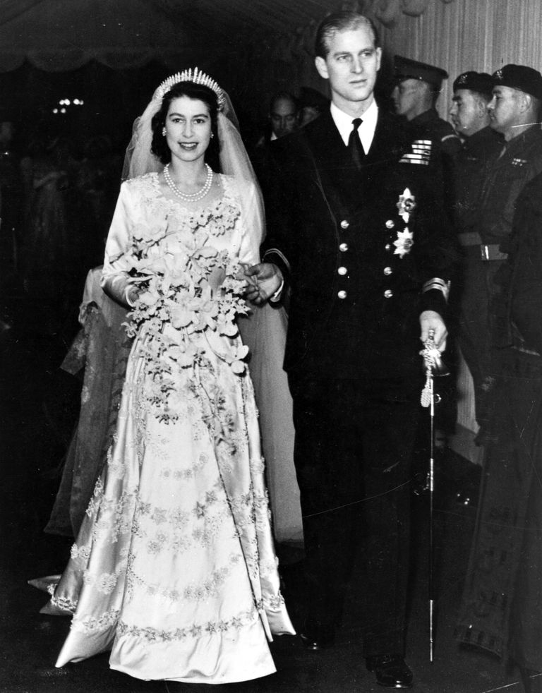 الملكة اليزابسث في يوم زفافها