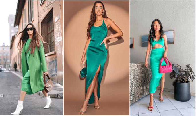 تنسيقات فستان اخضر